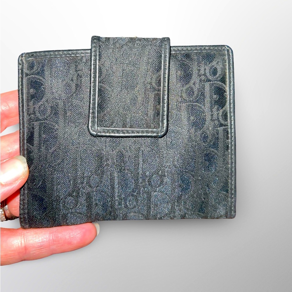 🚨Christian Dior Black Oblique Trotter Bifold Kisslock Wallet!
